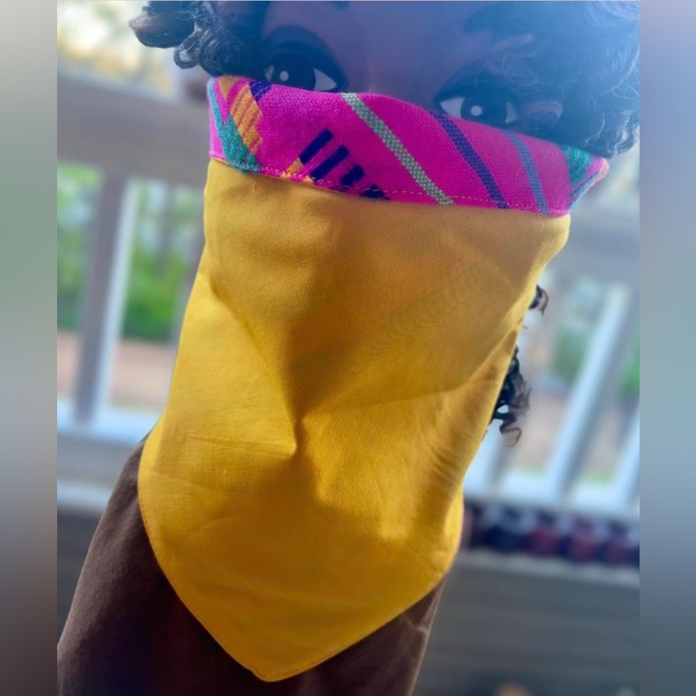 Vibrant Pink Patterned Bandana - Picture 6 of 7